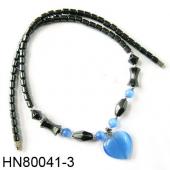 Assorted Colored Opal Pendant  Hematite Beads Stone Chain Choker Fashion Women Necklace